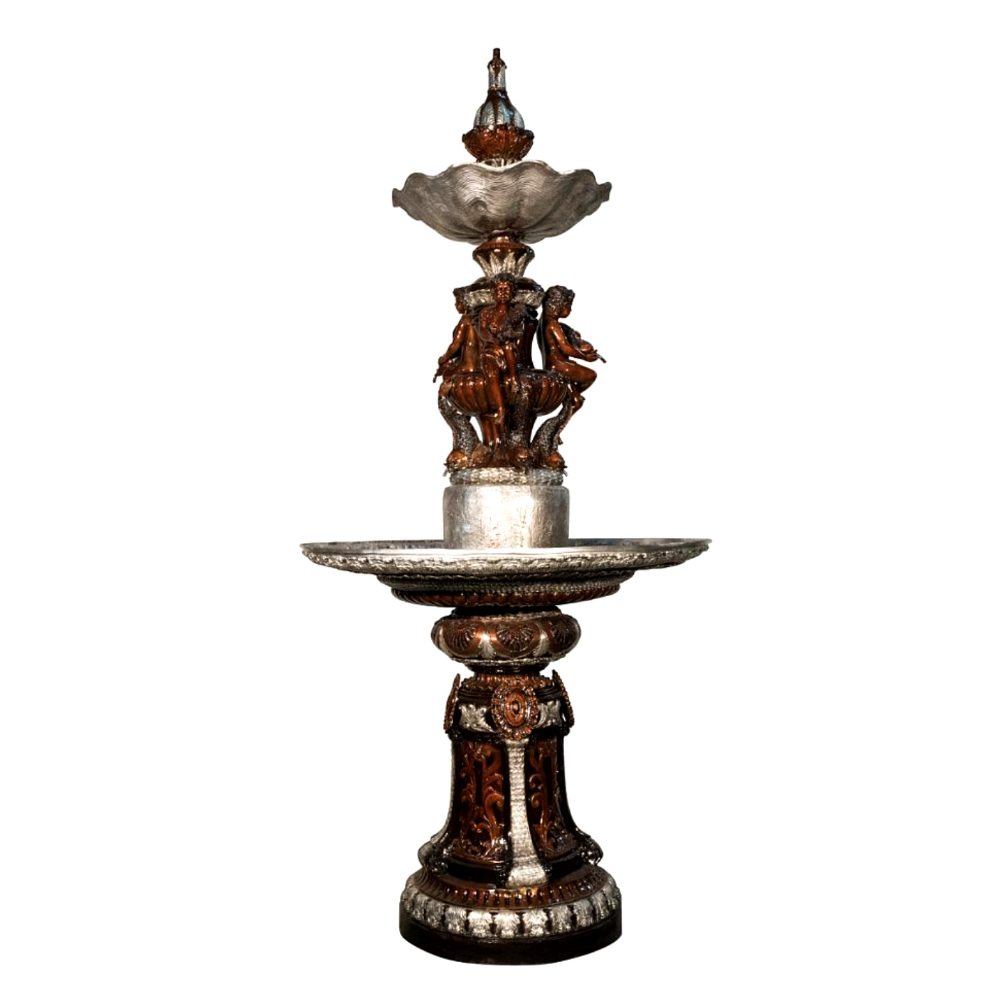 SRB057342-SB Bronze Cherub Tier Fountain Metropolitan Galleries Inc.