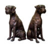 Bronze Boxer Dog Sculpture Set