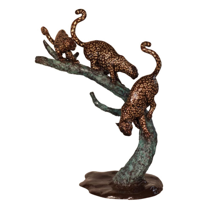 SRB075060 Bronze Leopards of Three on Branch Metropolitan Galleries Inc.