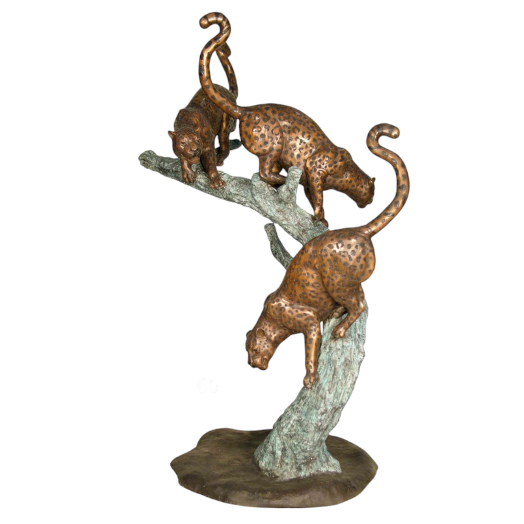 SRB075060 Bronze Three Leopards Playing in Tree Sculpture by Metropolitan Galleries Inc.