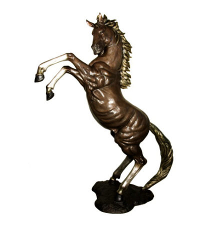 SRB076430-R Bronze Rearing Horse Sculpture Metropolitan Galleries Inc.