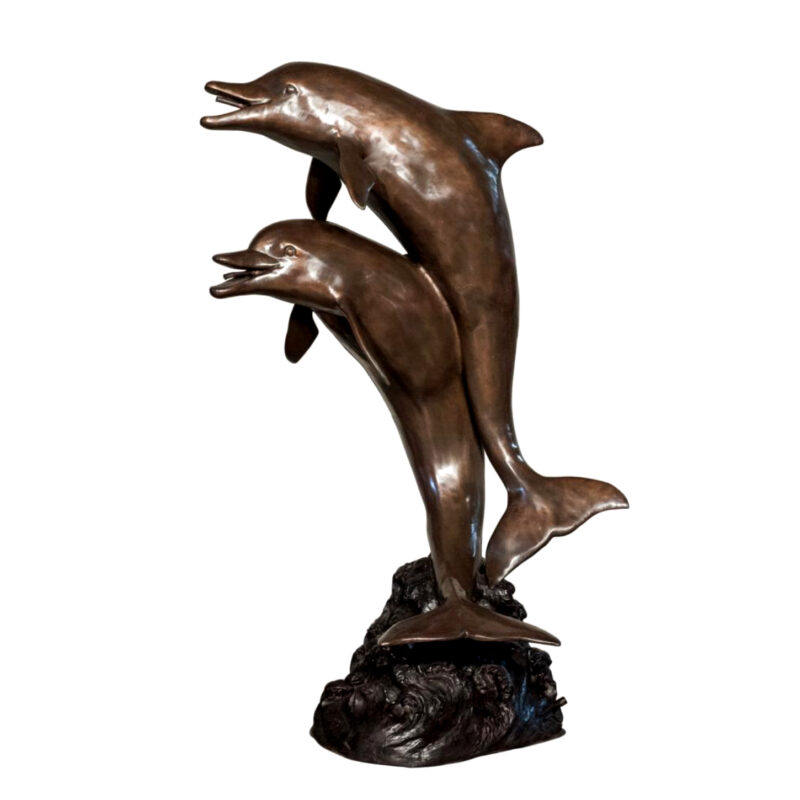 SRB094564 Bronze Dolphins Sculpture Metropolitan Galleries Inc.