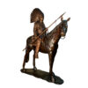 Bronze Indian on Horse Sculpture