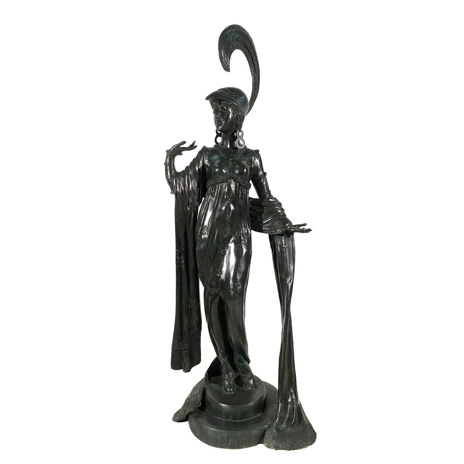 SRB991943 Bronze 1900’s Art Deco Lady Sculpture Metropolitan Galleries Inc