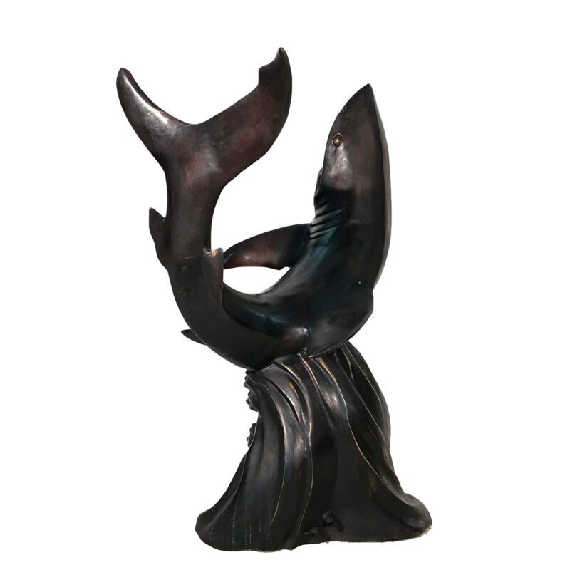 SRB10022 Bronze Shark Fountain Sculpture Metropolitan Galleries Inc.