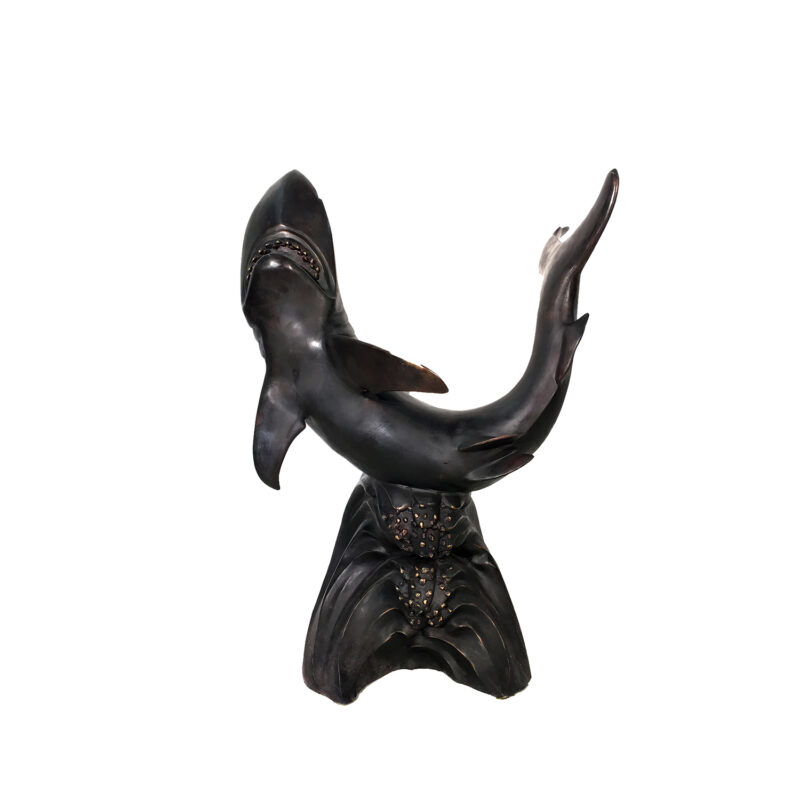 SRB10022 Bronze Shark Fountain Sculpture exclusively by Metropolitan Galleries Inc