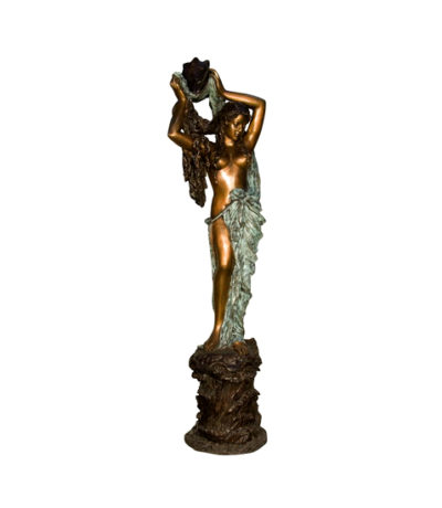 SRB084061 Bronze Standing Lady on Rock Sculpture Metropolitan Galleries Inc