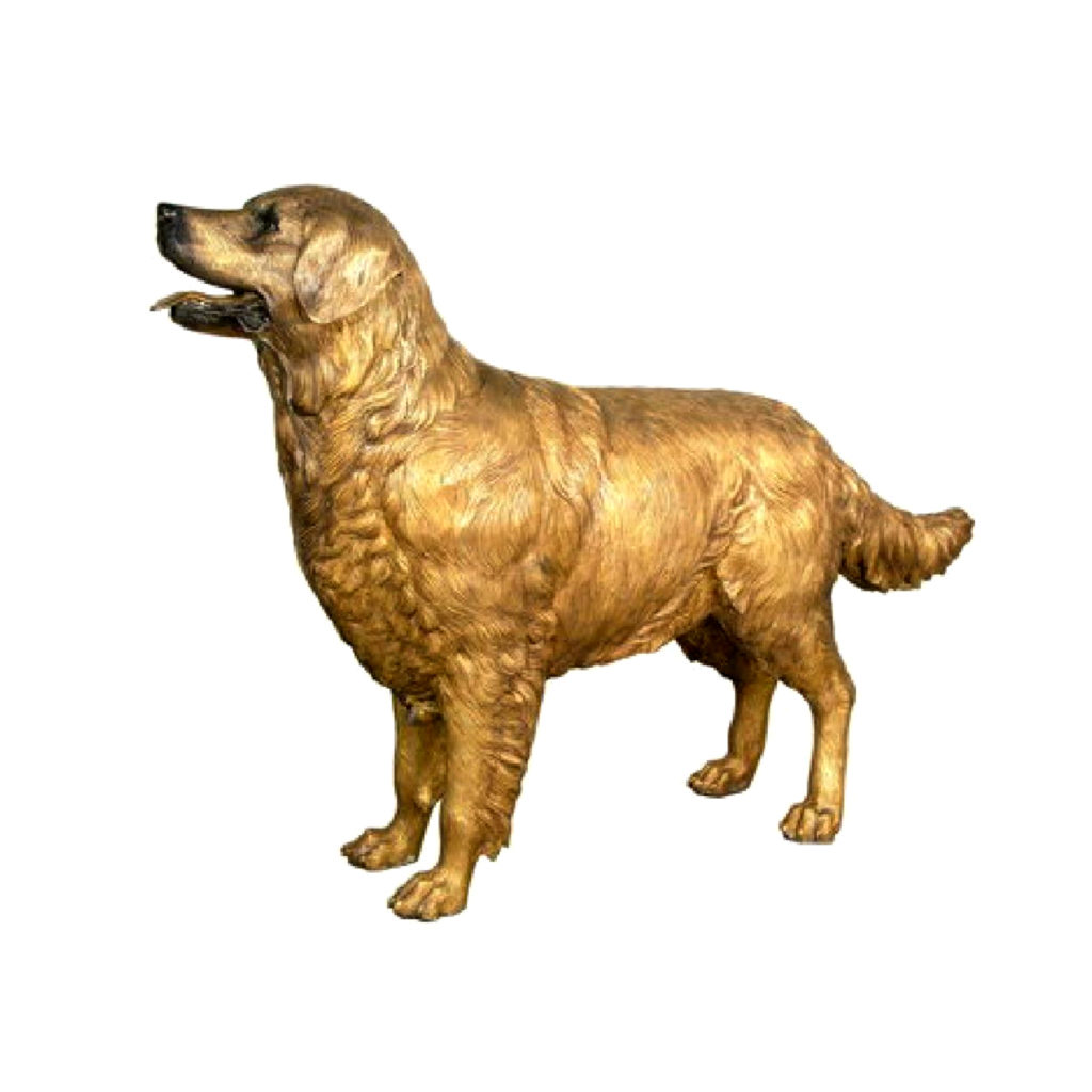 Bronze Golden Retriever Dog Sculpture Metropolitan Galleries Inc.