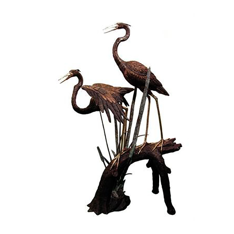 SRB057358 Bronze Herons on Branch Sculpture Metropolitan Galleries Inc.