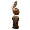 Bronze Pelican on Post Sculpture