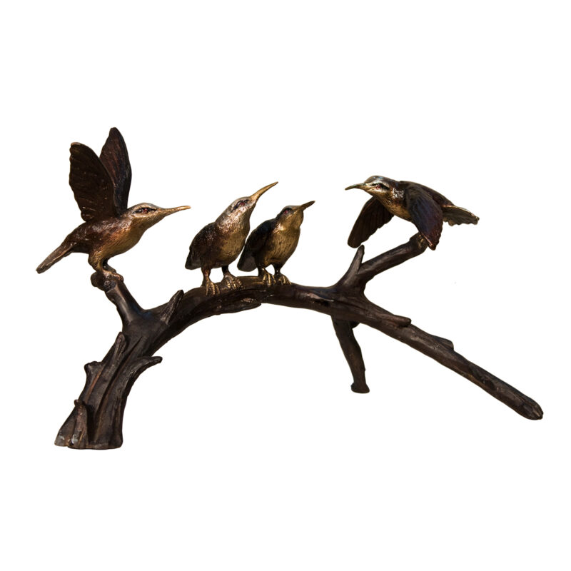 SRB097028 Bronze Hummingbirds on Branch Sculpture Metropolitan Galleries Inc.