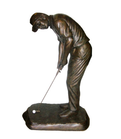 SRB701045 Bronze Male Golf Putter Sculpture Metropolitan Galleries Inc.SRB701045 Bronze Male Golf Putter Sculpture Metropolitan Galleries Inc.