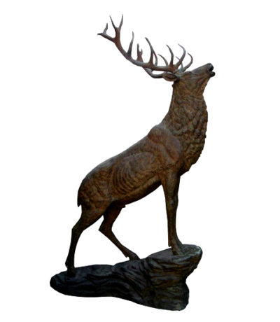 SRB702784 Bronze Stag on Rock Sculpture Metropolitan Galleries Inc