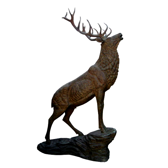 SRB702784 Bronze Stag on Rock Sculpture Metropolitan Galleries Inc