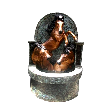 SRB705952 Bronze Three Horses Wall Fountain Metropolitan Galleries Inc.