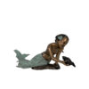 Bronze Girl Mermaid holding Shell Sculpture