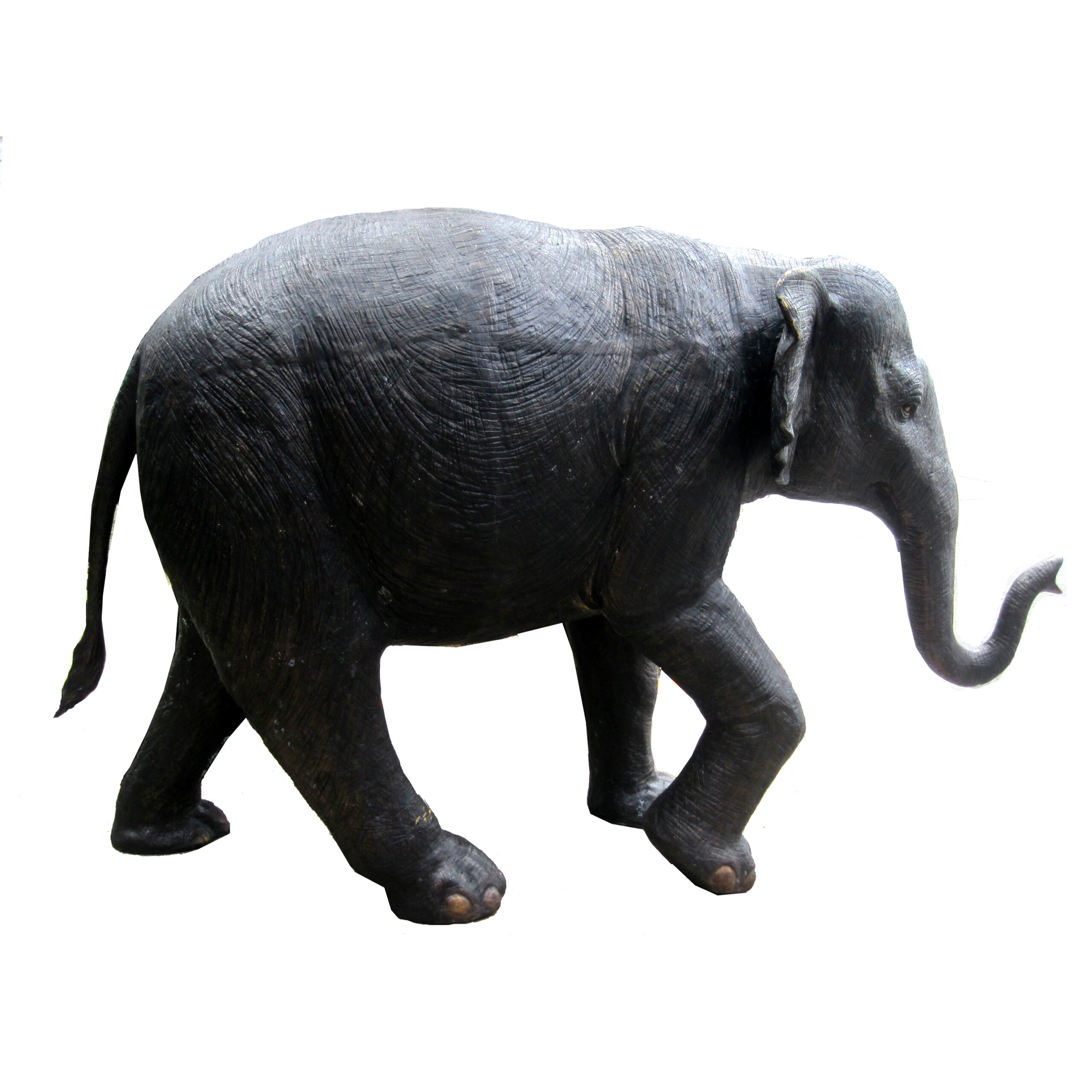SRB707021 Bronze Large Walking Elephant Sculpture Metropolitan Galleries Inc.