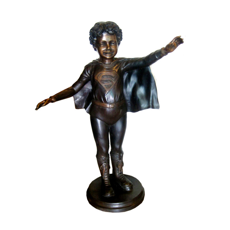 SRB707042 Bronze Super Boy with Cape Sculpture Metropolitan Galleries Inc.