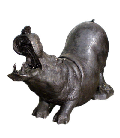 SRB10029 Bronze Hippopotamus Fountain Sculpture Metropolitan Galleries Inc.