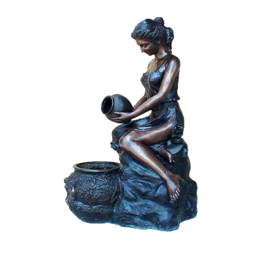 SRB25297 Bronze Lady with Vase Fountain Sculpture Metropolitan Galleries Inc.