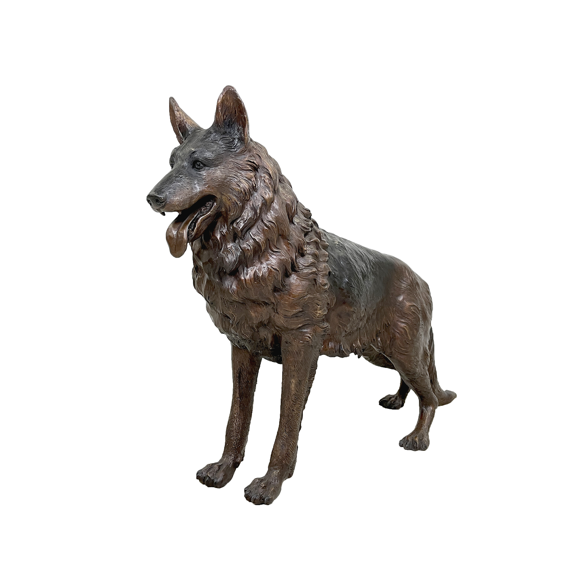 SRB047180 Bronze Standing German Shepherd Dog Sculpture by Metropolitan Galleries Inc