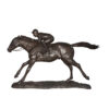 Bronze Jockey Riding Horse Sculpture