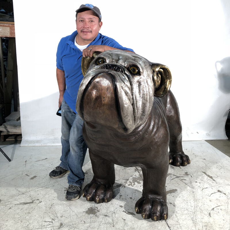 SRB056812 Bronze Large Bulldog Sculpture by Metropolitan Galleries Inc