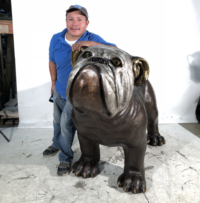 SRB056812 Bronze Large Bulldog Sculpture by Metropolitan Galleries Inc