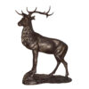 Bronze Deer on Rock Sculpture