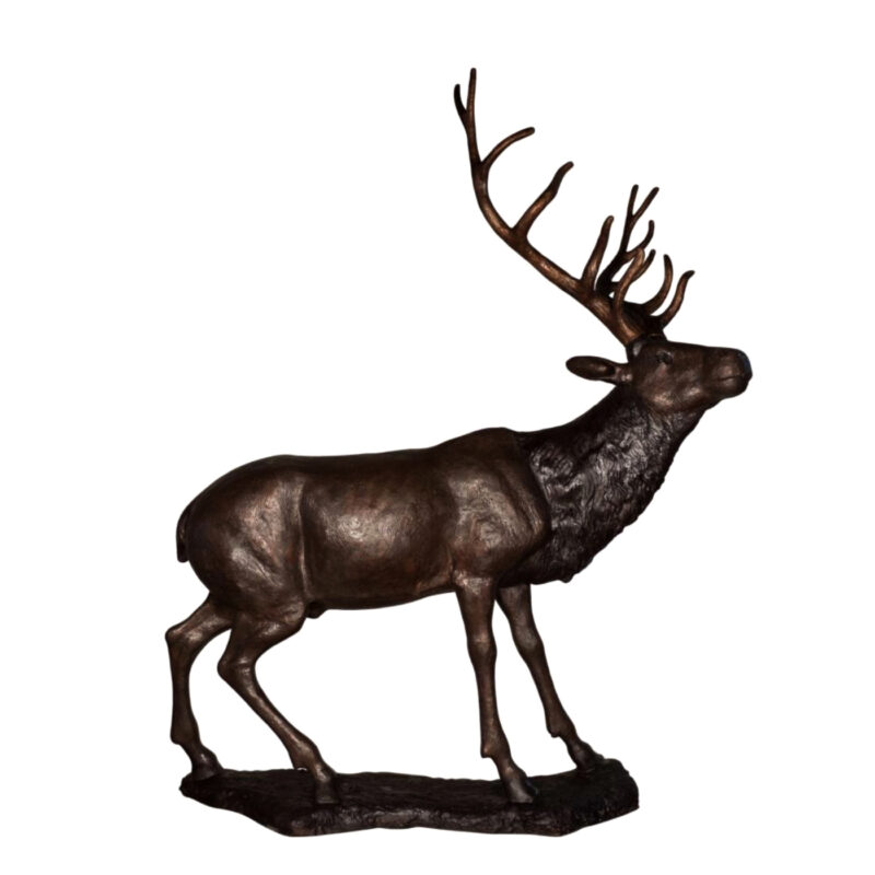 SRB086042 Bronze Standing Deer Sculpture Metropolitan Galleries Inc.