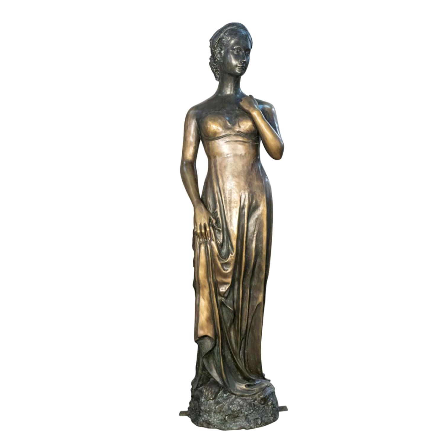 SRB098196 Bronze Standing Lady Sculpture Metropolitan Galleries Inc.