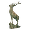 Bronze Large Elk on Rock Sculpture