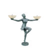 Bronze Art Deco Nude Lady Dancer Torchiere