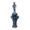 Bronze Boy with Pipes on Pedestal Fountain