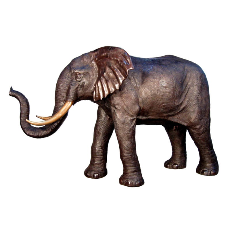 SRB028797 Bronze Walking Elephant Sculpture Metropolitan Galleries Inc.