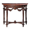 Bronze Floral Console Table & Marble Surface