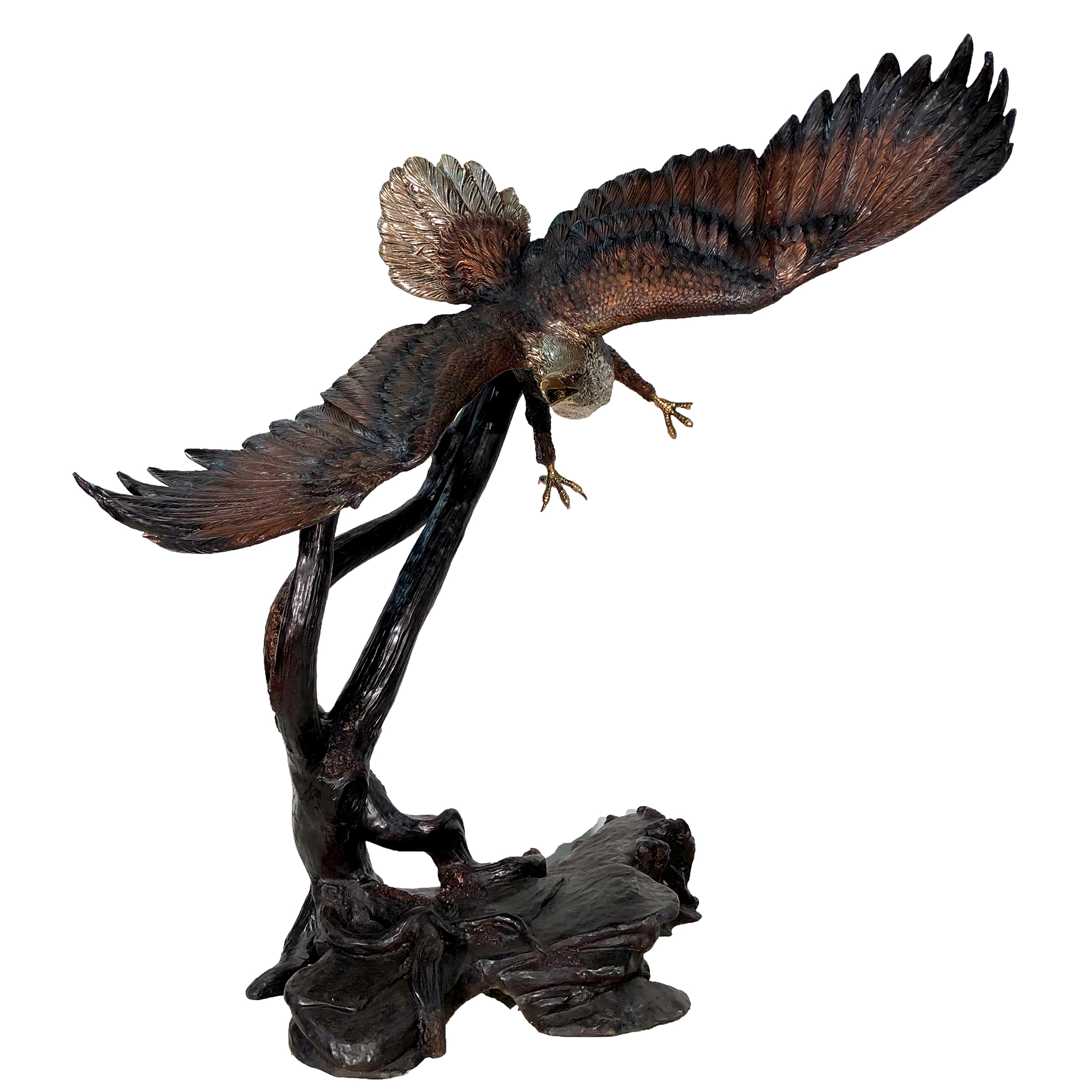 SRB081001 Bronze Large Swooping Eagle Sculpture by Metropolitan Galleries Inc