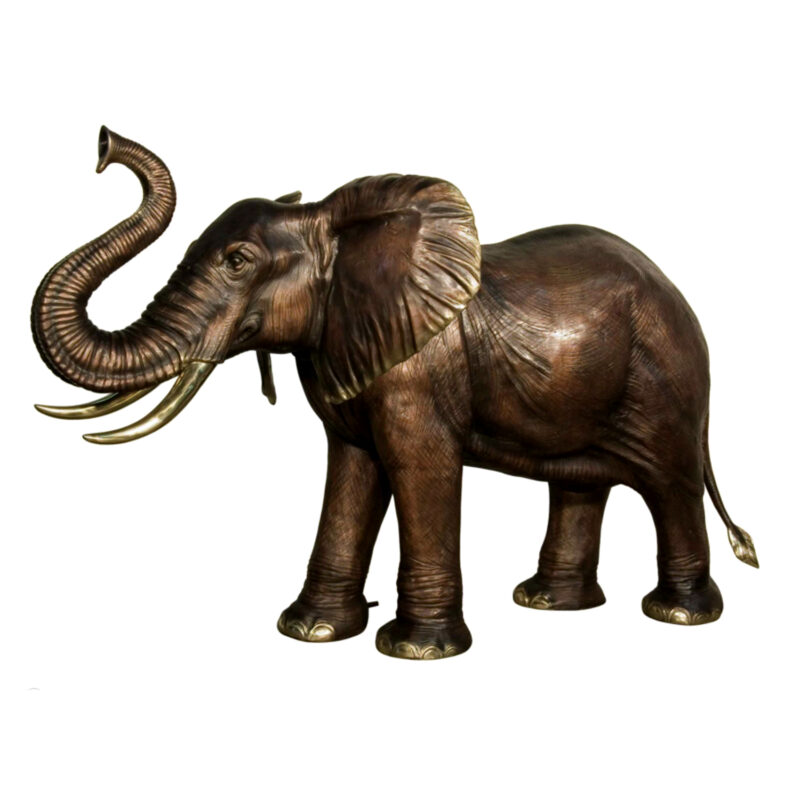 SRB081179 Bronze Elephant Sculpture (Left) Metropolitan Galleries Inc.