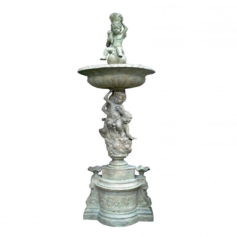 SRB705401 Bronze Cherubs Fountain Sculpture Metropolitan Galleries Inc.