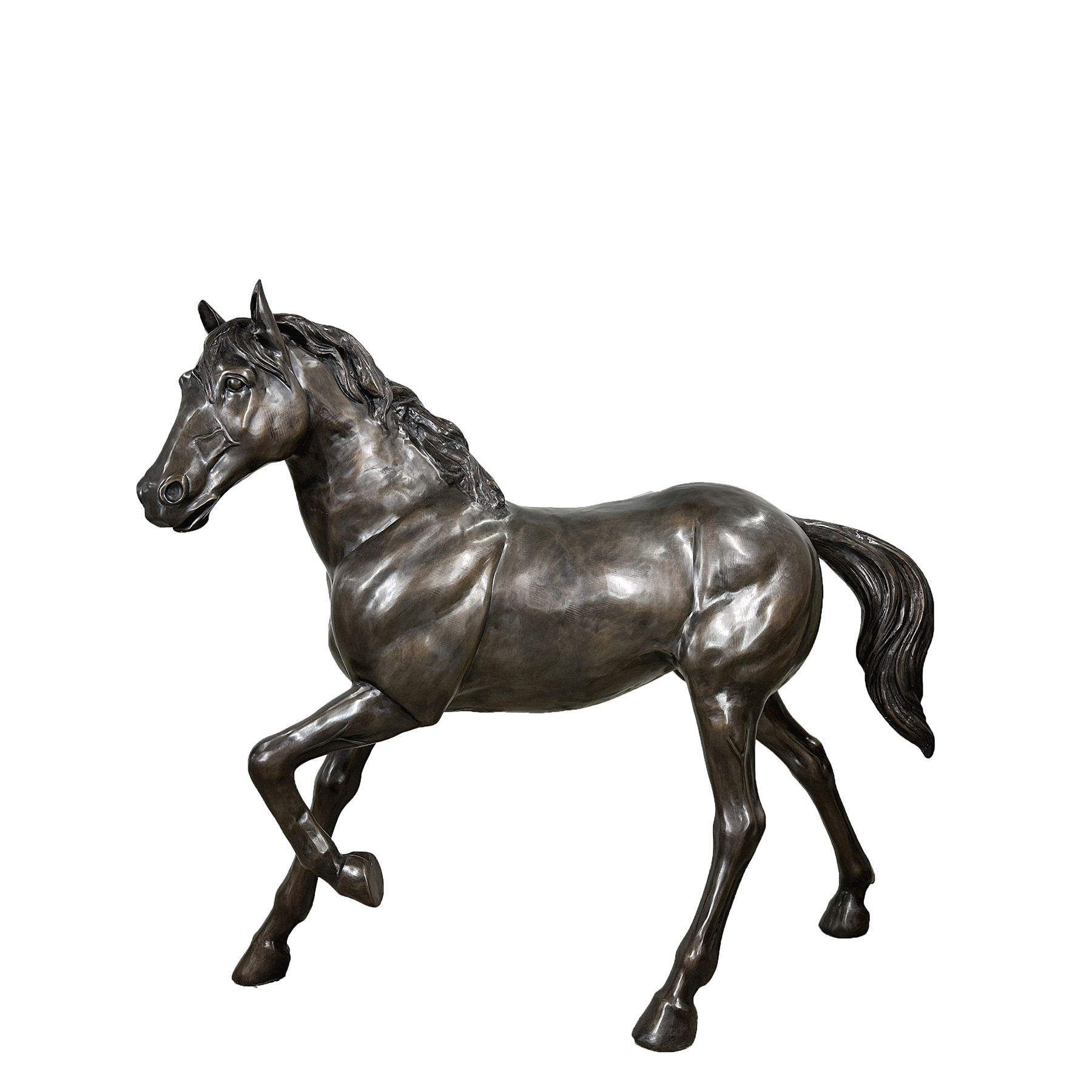 SRB705943 Bronze Medium Trotting Horse Sculpture by Metropolitan Galleries Inc