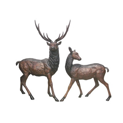 SRB706311TT Bronze Elk & Doe Sculpture Set Metropolitan Galleries Inc.