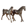 Bronze Walking Horses Sculpture Set
