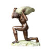 Bronze Man carrying Shell Fountain Sculpture