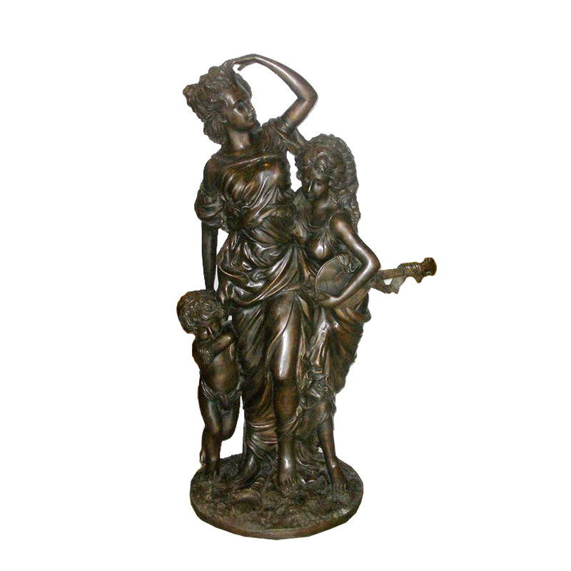 SRB703250 Bronze Mother with Children Sculpture Metropolitan Galleries Inc