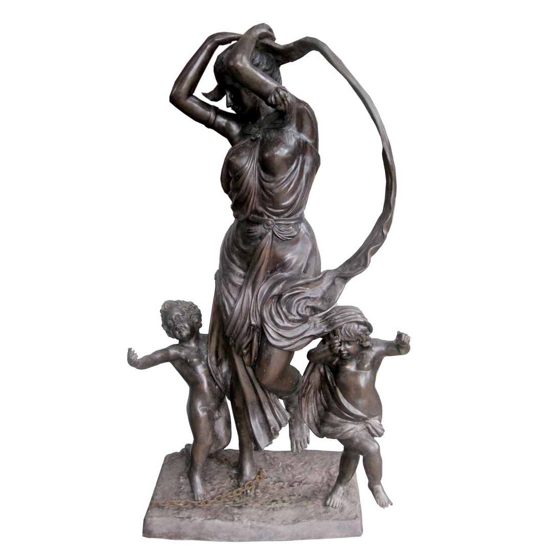 SRB703419 Bronze Mother & Children Sculpture Metropolitan Galleries Inc