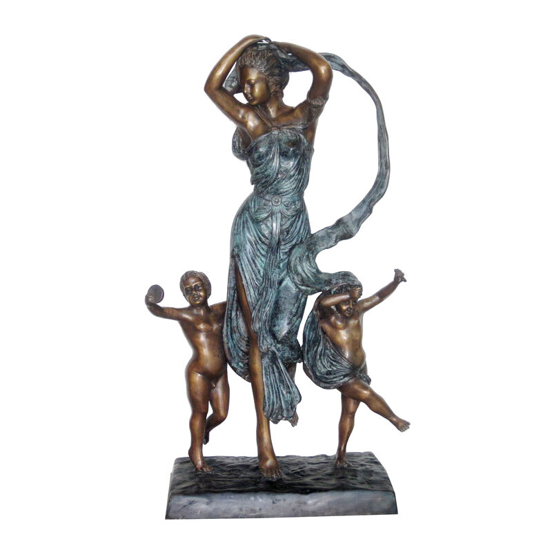 SRB703444 Bronze Mother with Children Sculpture Metropolitan Galleries Inc