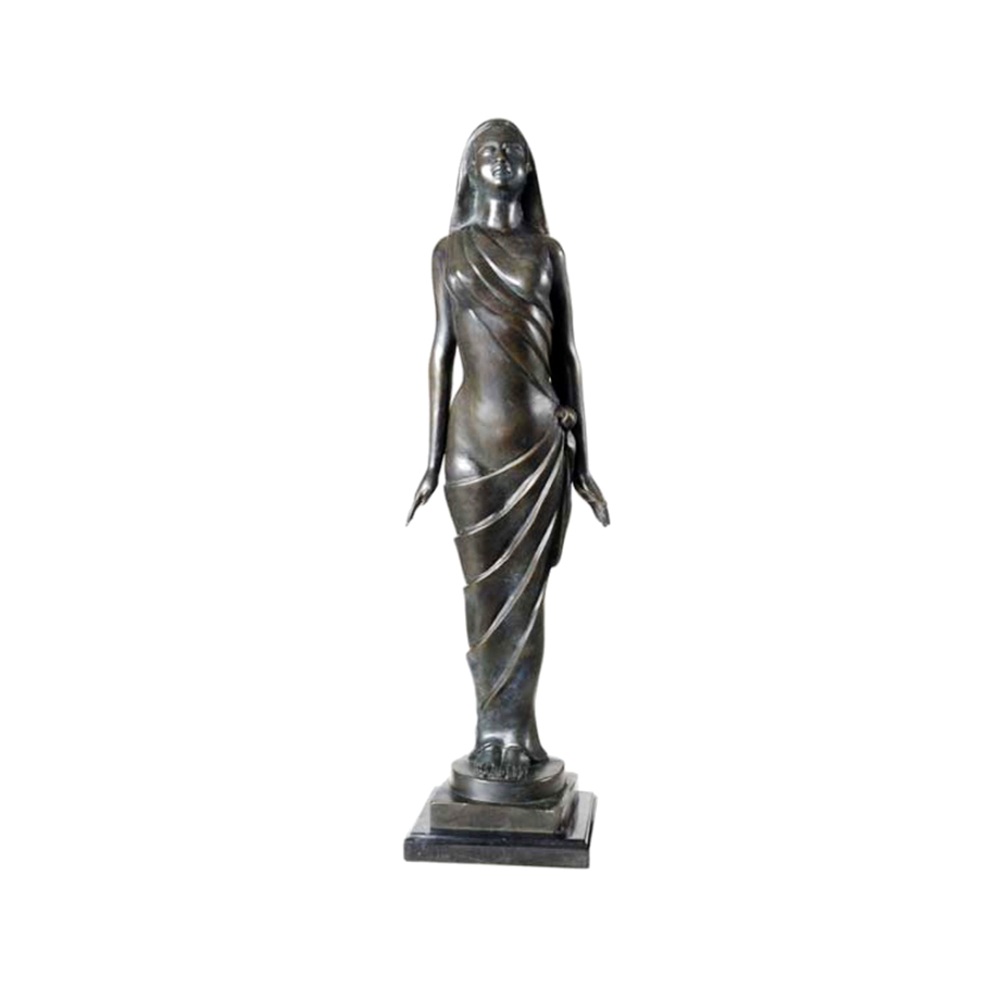 SRB81976 Bronze Lady in Cloth Sculpture Statuette Metropolitan Galleries Inc