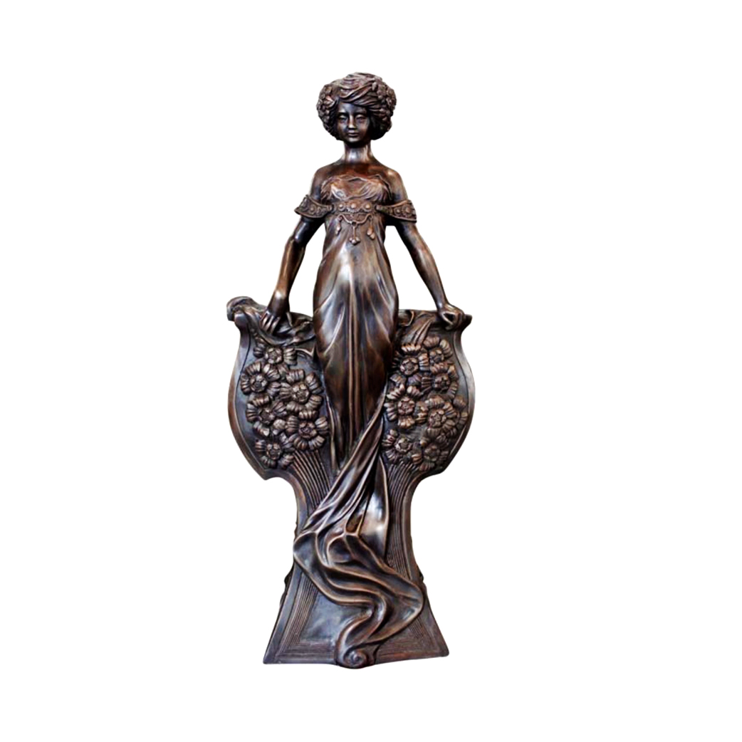 SRB82001 Bronze Lady in Flowers Sculpture Metropolitan Galleries Inc