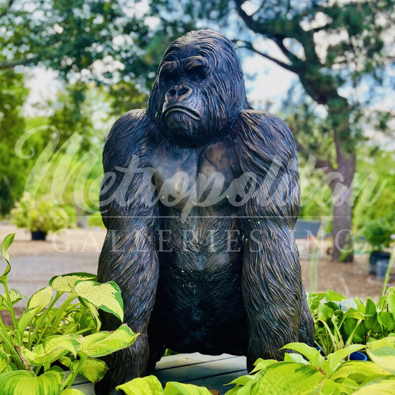 SRB706678 Bronze Gorilla Sculpture by Metropolitan Galleries Inc Vignette WM