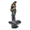 Bronze Woman with Vase on Shell Fountain